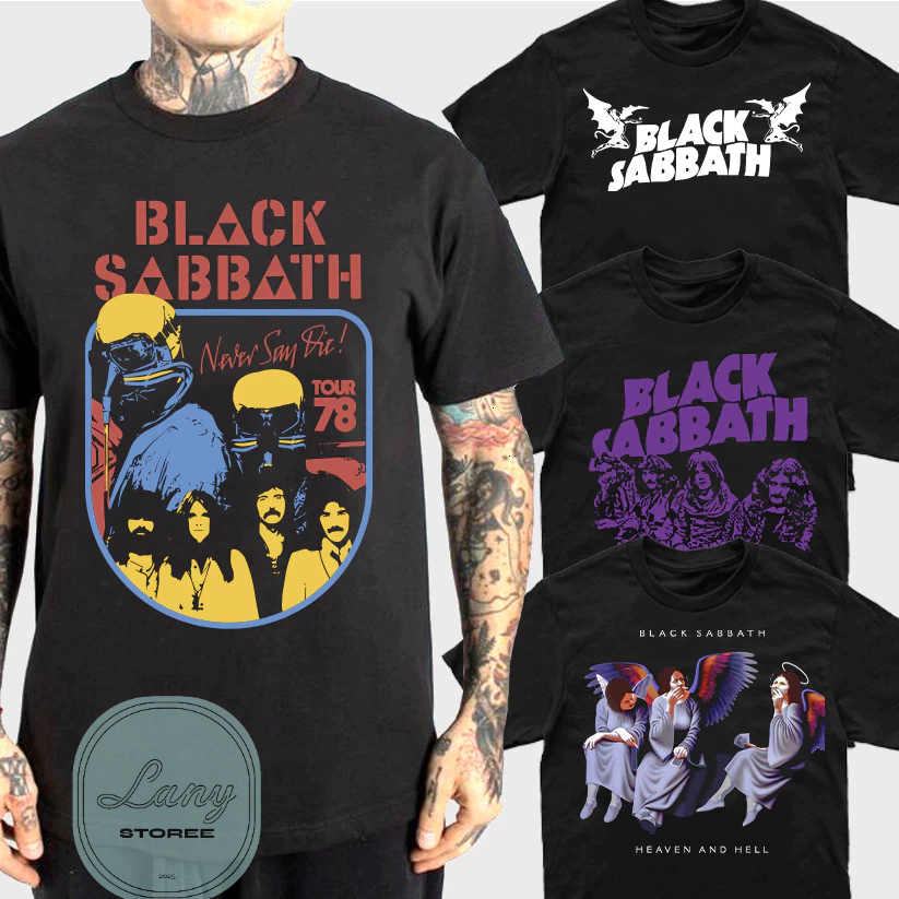 Camiseta Básica Rock Black Sabbath Camisa 100% Algodão Streetwear Temos Plus Size Lançamento - Envio Rápido em Oferta na Shopee