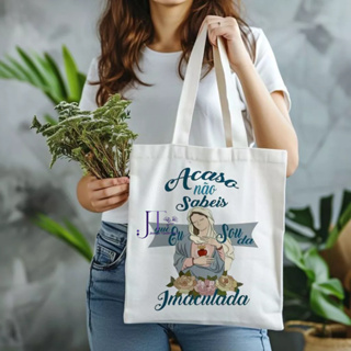 bolsa Ecobag feminina,unissex MÃE IMACULADA ,Acaso não Sabeis, cristã,católica,casual,verão em Oferta na Shopee