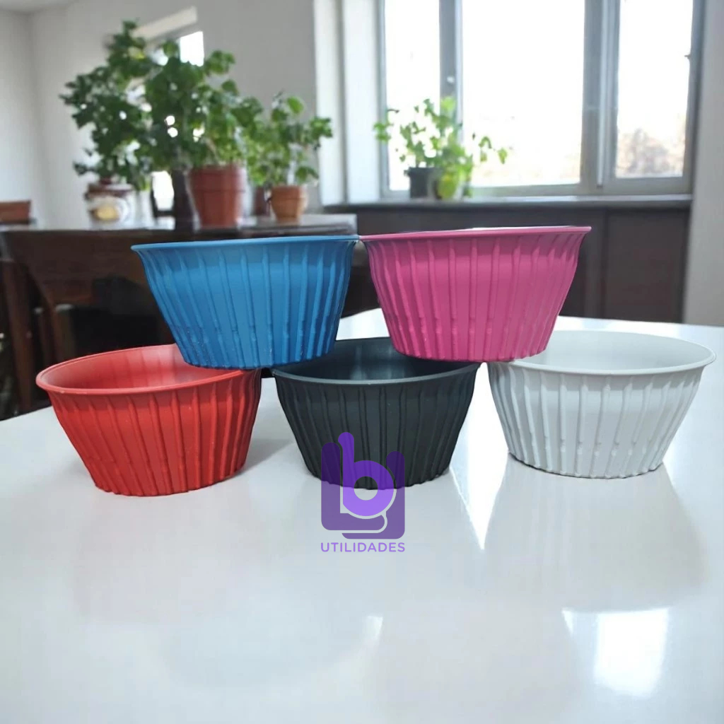 Kit 30 Ramekins Canelados de plástico 420ml cumbuca bowl sopas caldos molho molheira petisqueira