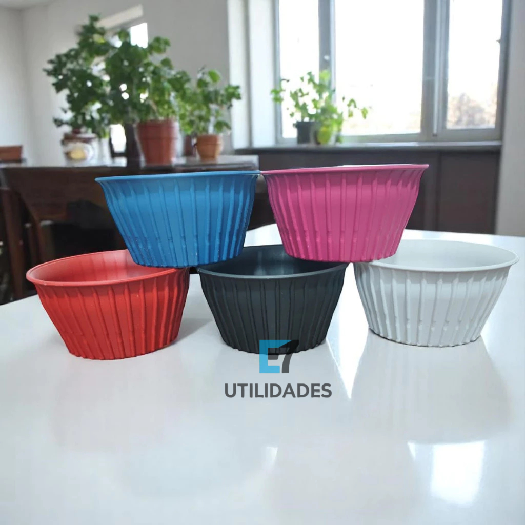 Kit 30 Ramekins Canelados de plástico 420ml cumbuca bowl sopas caldos molhos festas bolo