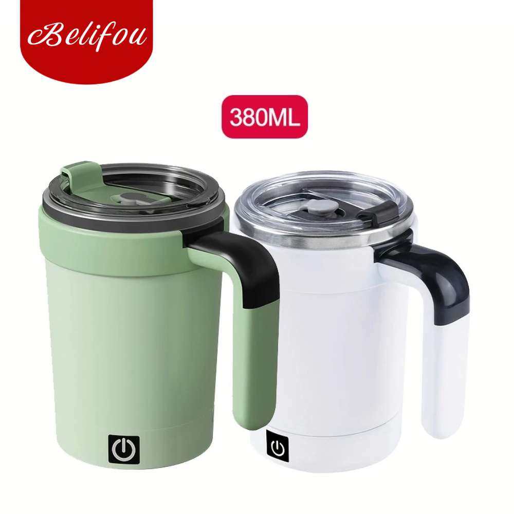Belifou  380ML Caneca Vácuo De Elétrica Mixer Inox Automática Mistura Shake Café Chá Stirring Mug em Oferta na Shopee