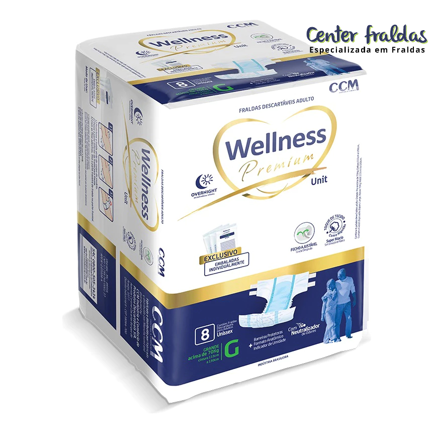 Fraldas Geriátricas Severa Noturna Wellness Toque de Tecido