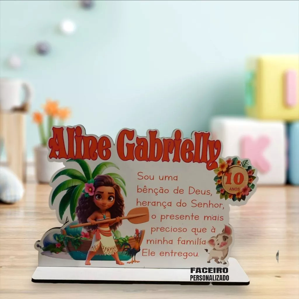 Moana em MDF - Centro de mesa em MDF - Lembrancinha moana - cod01