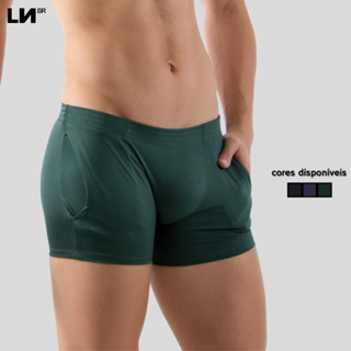 Cueca Boxer Samba Canção com Bolso Linha Noite Masculina em Oferta na Shopee