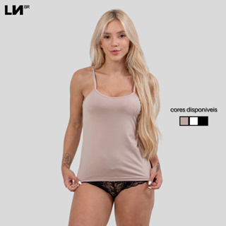 Camiseta Linha Noite Segunda Pele Alça Fina Underwear em Oferta na Shopee