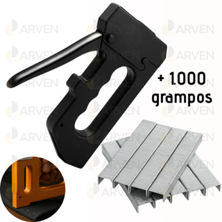 Kit Grampeador de Tapeceiro Alta Pressão  Manual + 1000 grampos 8MM em Oferta na Shopee