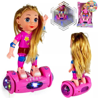 Boneca Hoverboard Bate E Volta Com Luz Som Skate Giratório