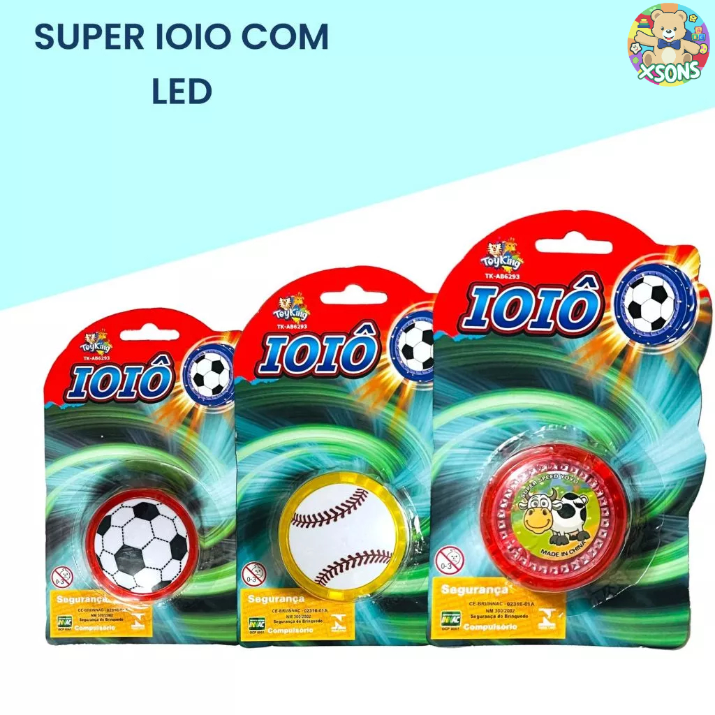Kit 4 Ioio Yoyo Ioiô Com Led Infantil Para Criança Presente E Lembrancinha