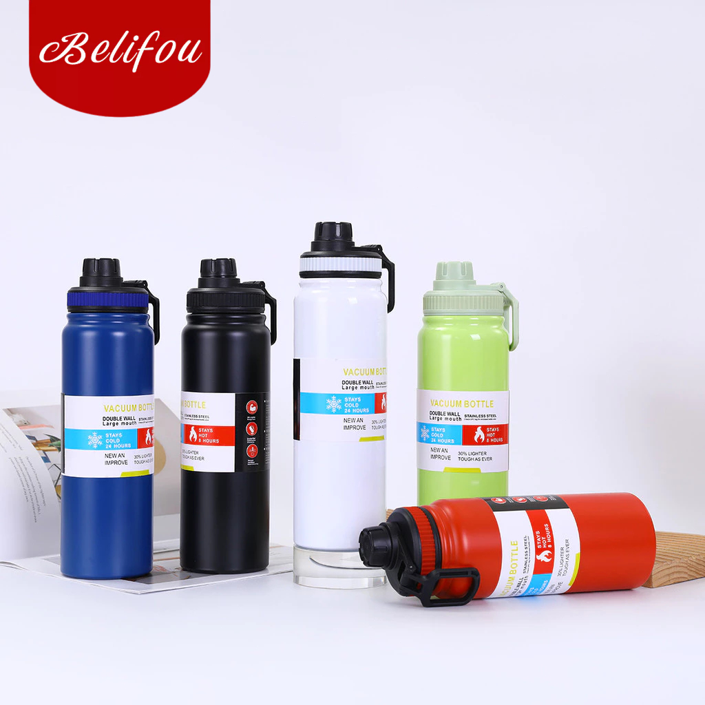 Detalhes do Belifou Garrafa Térmica 800ml Espacial Quente & Frio Com Isolamento Térmico De Grande Capacidade