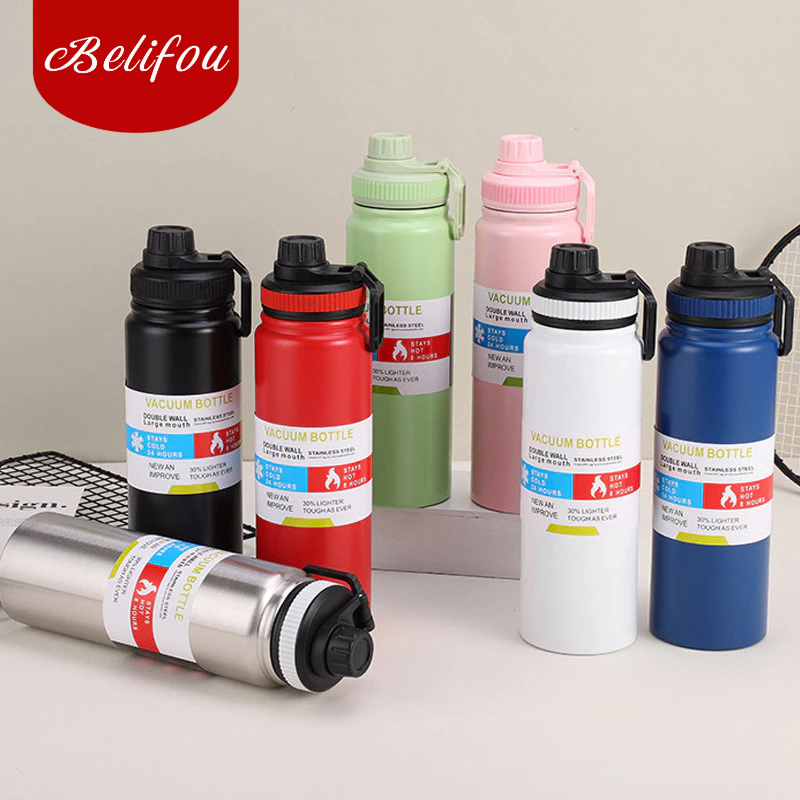 Belifou Garrafa Térmica 800ml Espacial Quente & Frio Com Isolamento Térmico De Grande Capa...