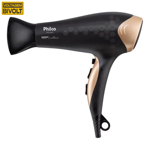 Secador Philco Bivolt 2200W Íons Tourmaline Com Difusor