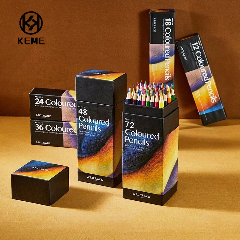 Conjunto De Lápis De 12/18/24/36/48/72 Cores Óleo Para Desenho Esboço Pintura Arte Material Escolar Papelaria Estudantes