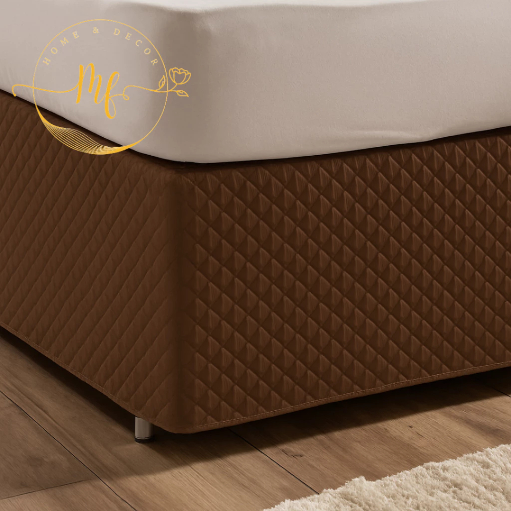 Saia Cama Box Com Elástico Tecido Microfibra Matelado Ultrassônico Solteiro Casal Queen Ki...