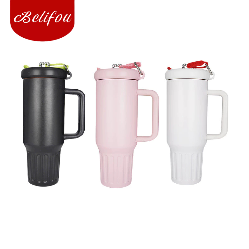 Belifou Garrafa Térmica 1200ml/1.2L Garrafa Térmica Inoxidável com Tampa e Canudo Copo Térmico