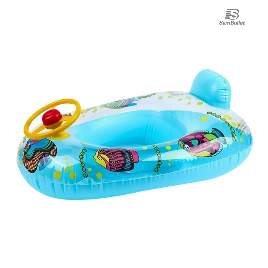 Boia Carrinho Com Volante Bote Inflável Infantil Para Criança Praia Piscina Lazer Verão Sambullet