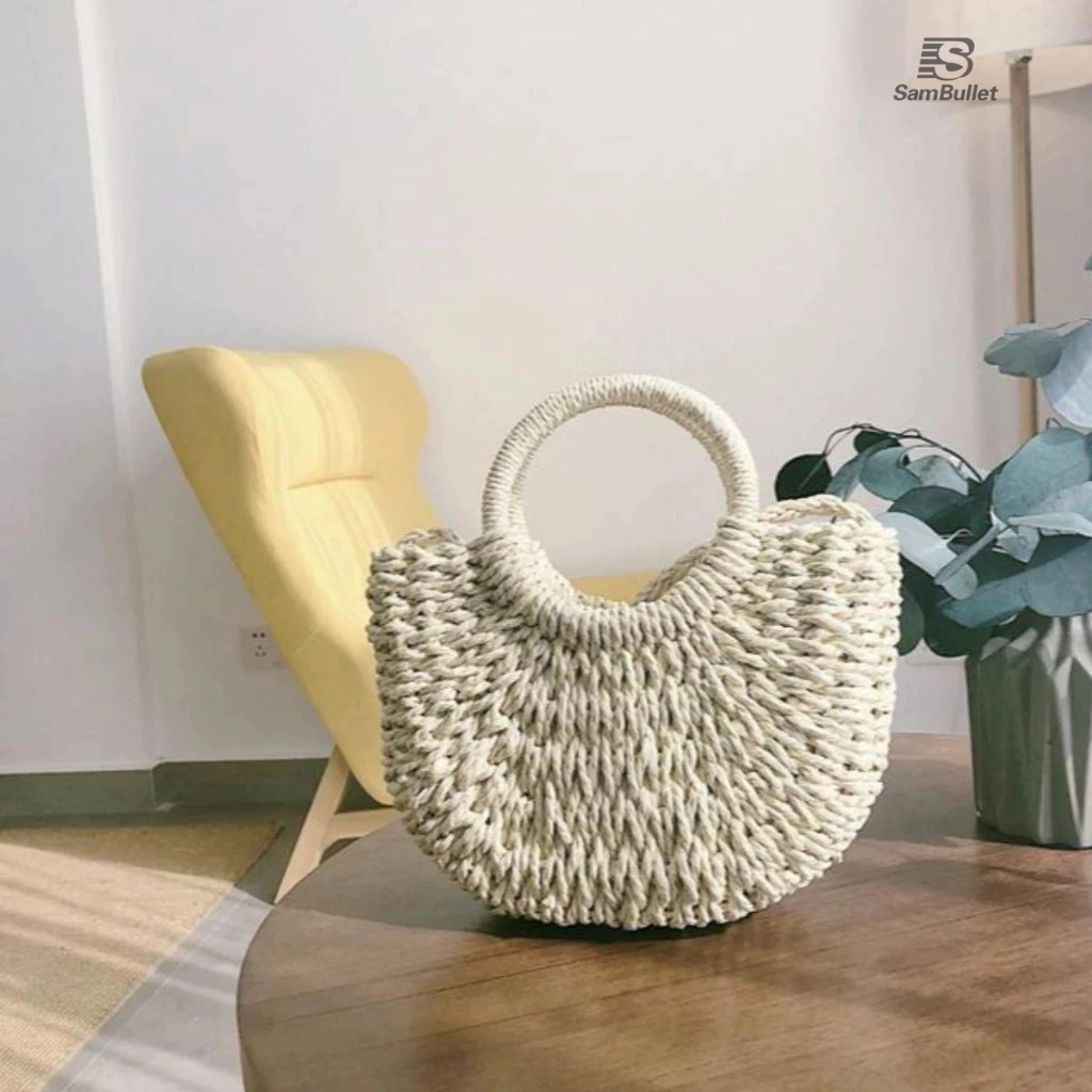 Bolsa de Palha moda praia Férias Viagem Feminina Bolsa de Grande Capacidade em Oferta na Shopee