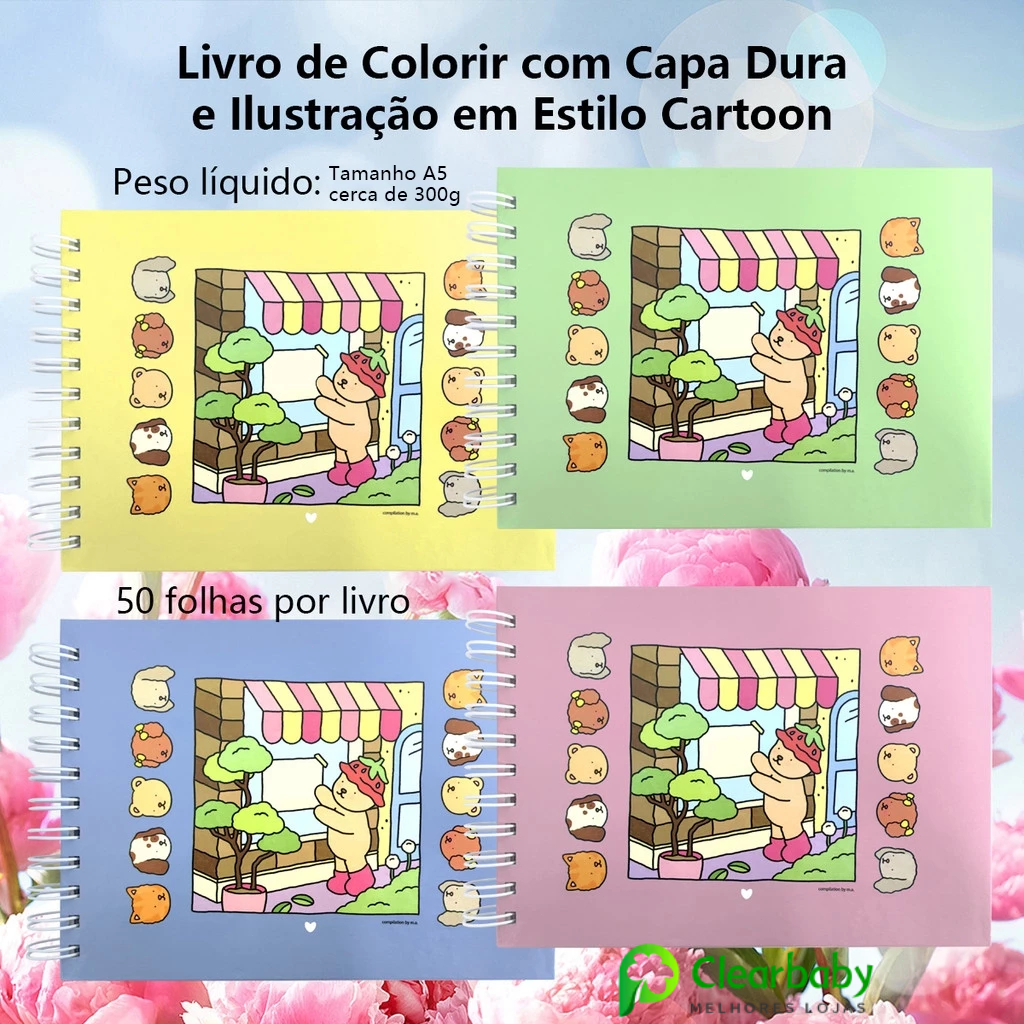 Livro Ilustrado A5 A6 Bob Goods – 50 Imagens para Colorir | Capa Dura e Design Holográfico