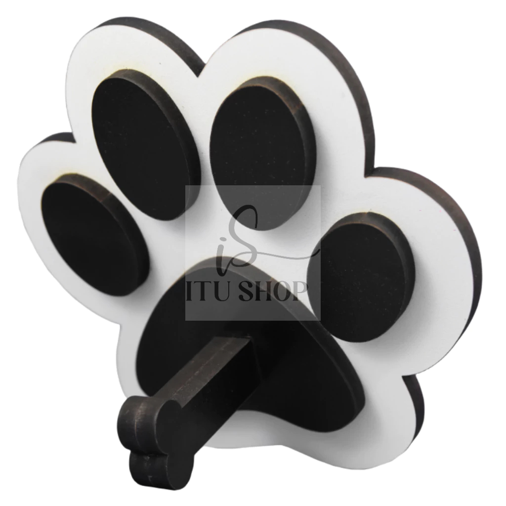 Patinha Decorativa Suporte Guia Porta Chave Chaveiro Coleira Guia de Cão Cachorro Pet Mdf Revestido