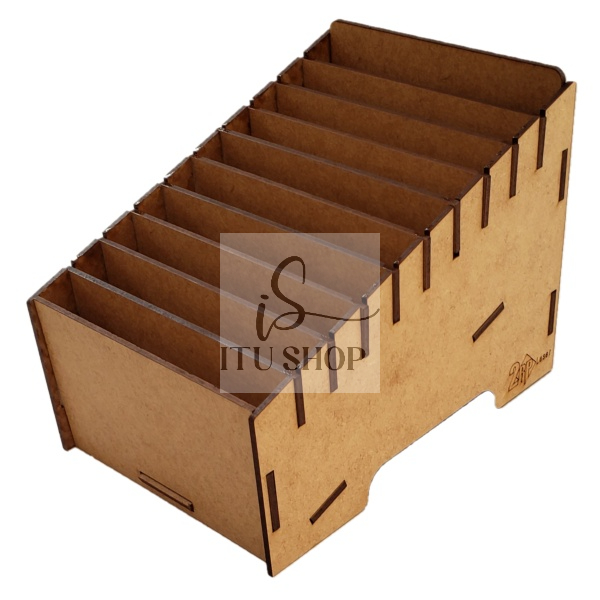 Organizador para Celular De Mesa Para Assistência Técnica 10 Baias Sem Abas MDF Cru