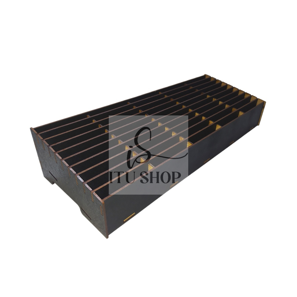 Organizador de Celular para Assistência e Oficina 50 Nichos em MDF Pintado Preto Fosco