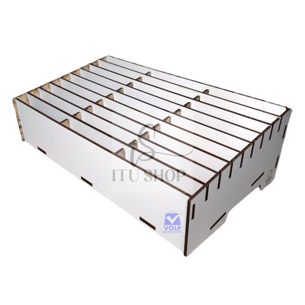 Organizador De Celular P/ Assistência Técnica MDF Branco 27 Nichos Escaninhos Porta Comandas