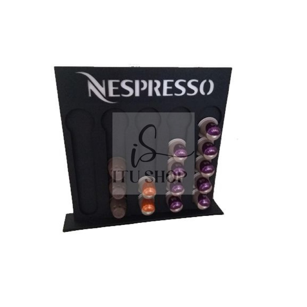 Porta Cápsulas Nespresso Em Mdf Preto Com Base - comporta 25 Capsulas de Café Expresso (Nespresso)