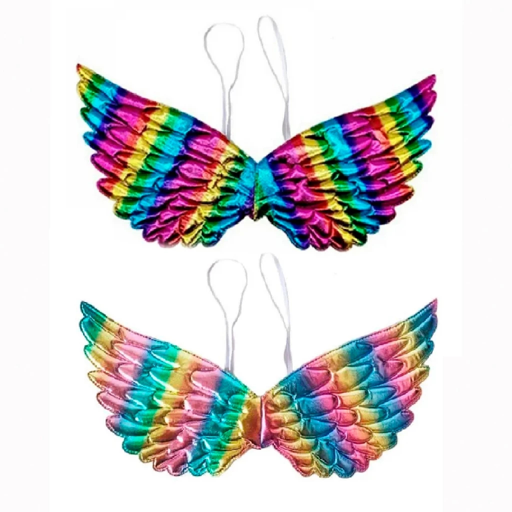 Asa de Anjo Metalizadas Arco Iris Fantasias Infantil