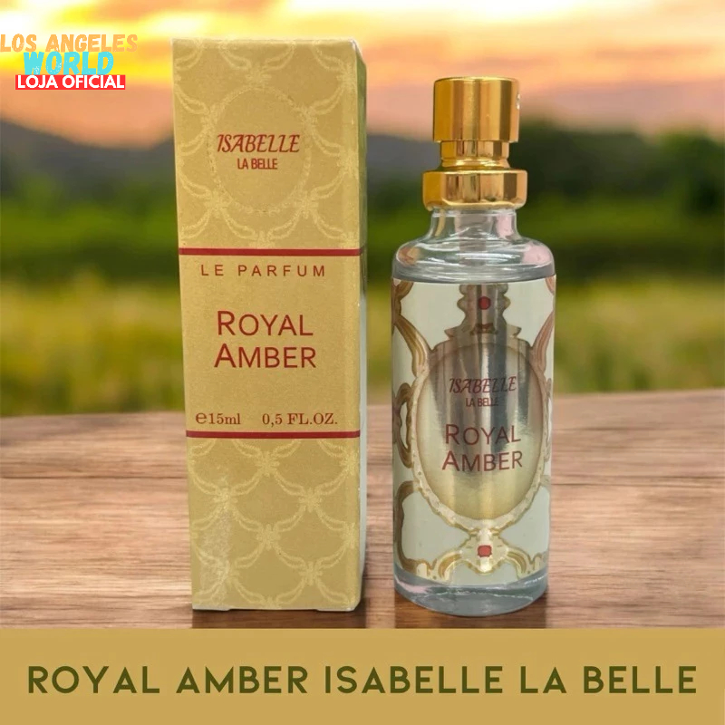 Perfume Árabe Royal Amber EDP 15ml - Isabelle La Belle alta fixação Perfume de Bolsa