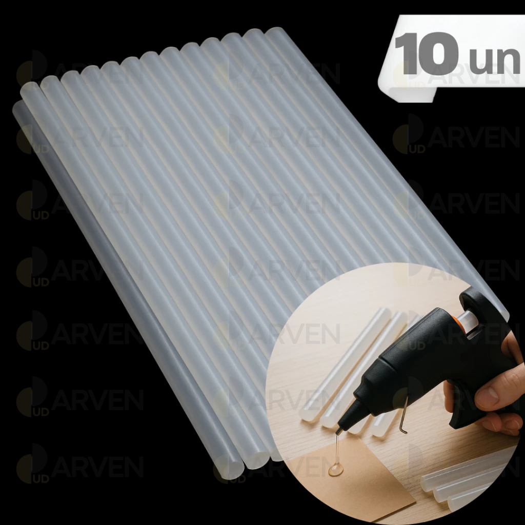 Kit 10 Refil Cola Quente FINO 7mm x 30 cm uso Universal