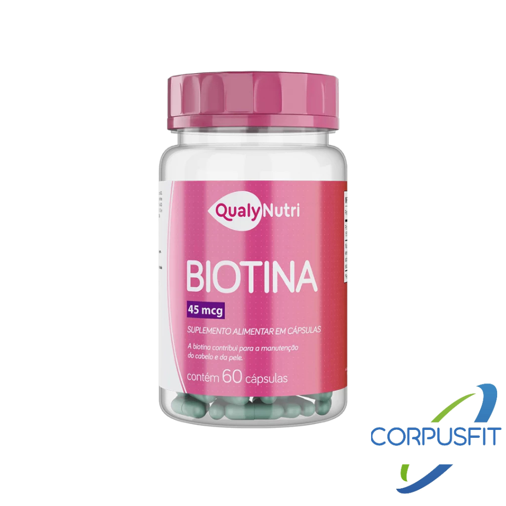 Biotina Vitamina Cabelos e Unhas 60 Cápsulas Original QualyNutri