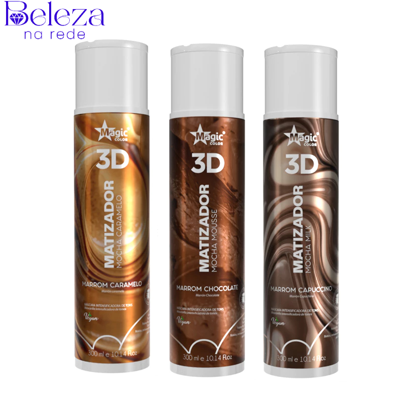 Magic Color Mascara Matizador Morena Iluminada Mocha 3D 300ml Escolha o Seu em Oferta na Shopee