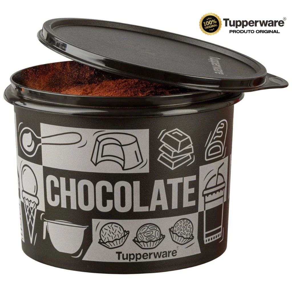 Pote para Alimentos Tupperware Caixa Chocolate Pop Box 1,3Kg – Preto