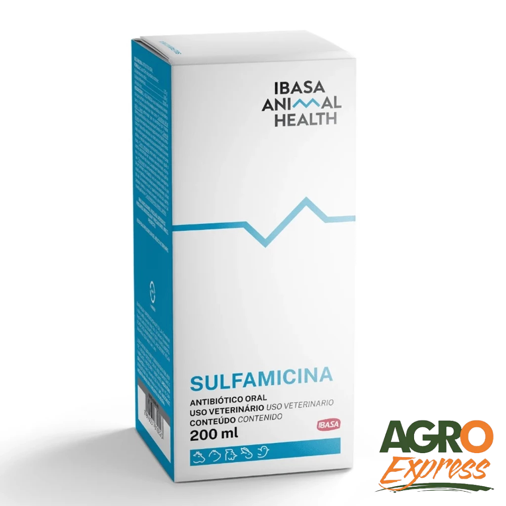 Sulfamicina Ibasa 200ml Antibiótico Oral Aves Suínos em Oferta na Shopee