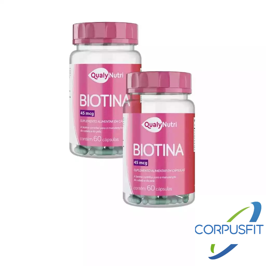 Kit 2x Biotina Vitamina Cabelos e Unhas 60 Capsulas Original Envio Imediato Qualy Nutri em Oferta na Shopee