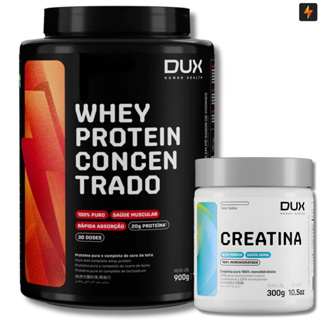 Kit Whey Protein Concentrado 900g + Creatina Monohidratada 300g Dux Human Health em Oferta na Shopee