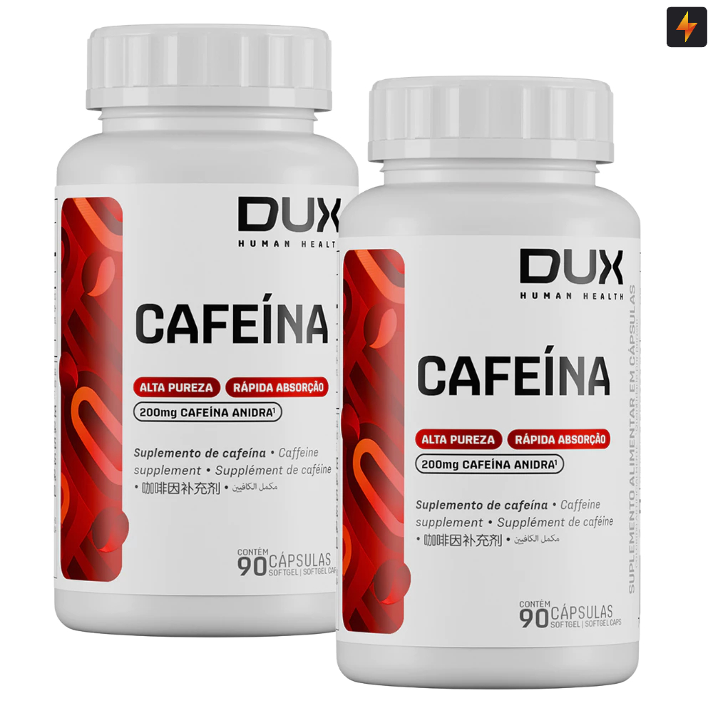 Kit 2x Cafeína 90 Cápsulas Soft Gel Termogênico Dux Human Health
