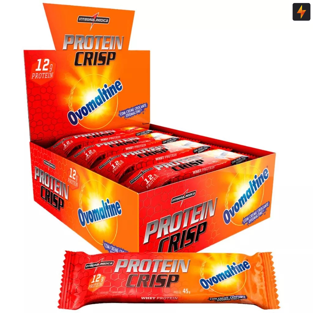Barra De Proteína Protein Crisp Bar 45g Ovomaltine Caixa Display 12 unidades Integralmedica - Health