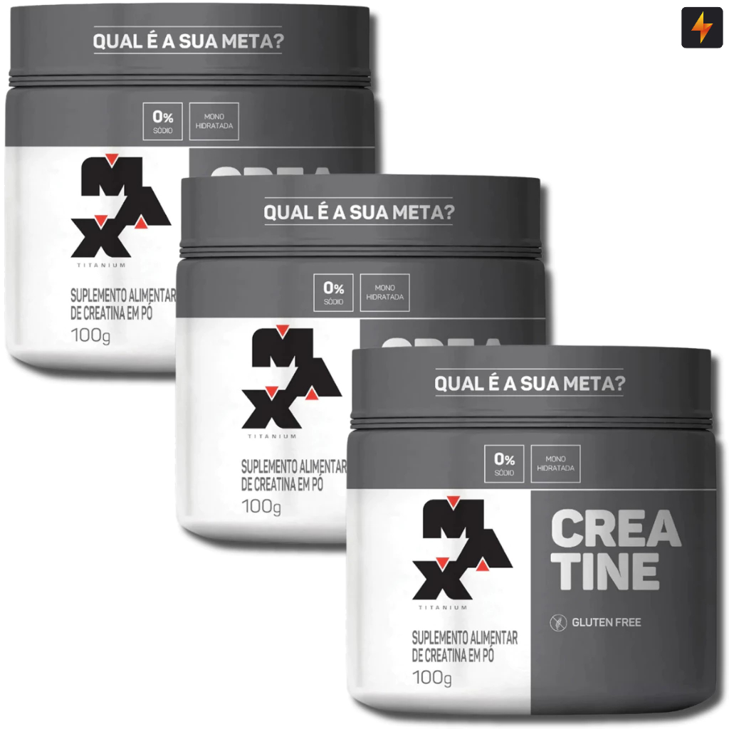 Kit 3x Creatina Monohidratada Pura 100g Max Titanium - Health