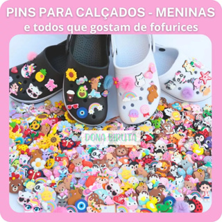 Pins Bottons Enfeites para Calçados – Kit 10 peças para Meninas em Oferta na Shopee