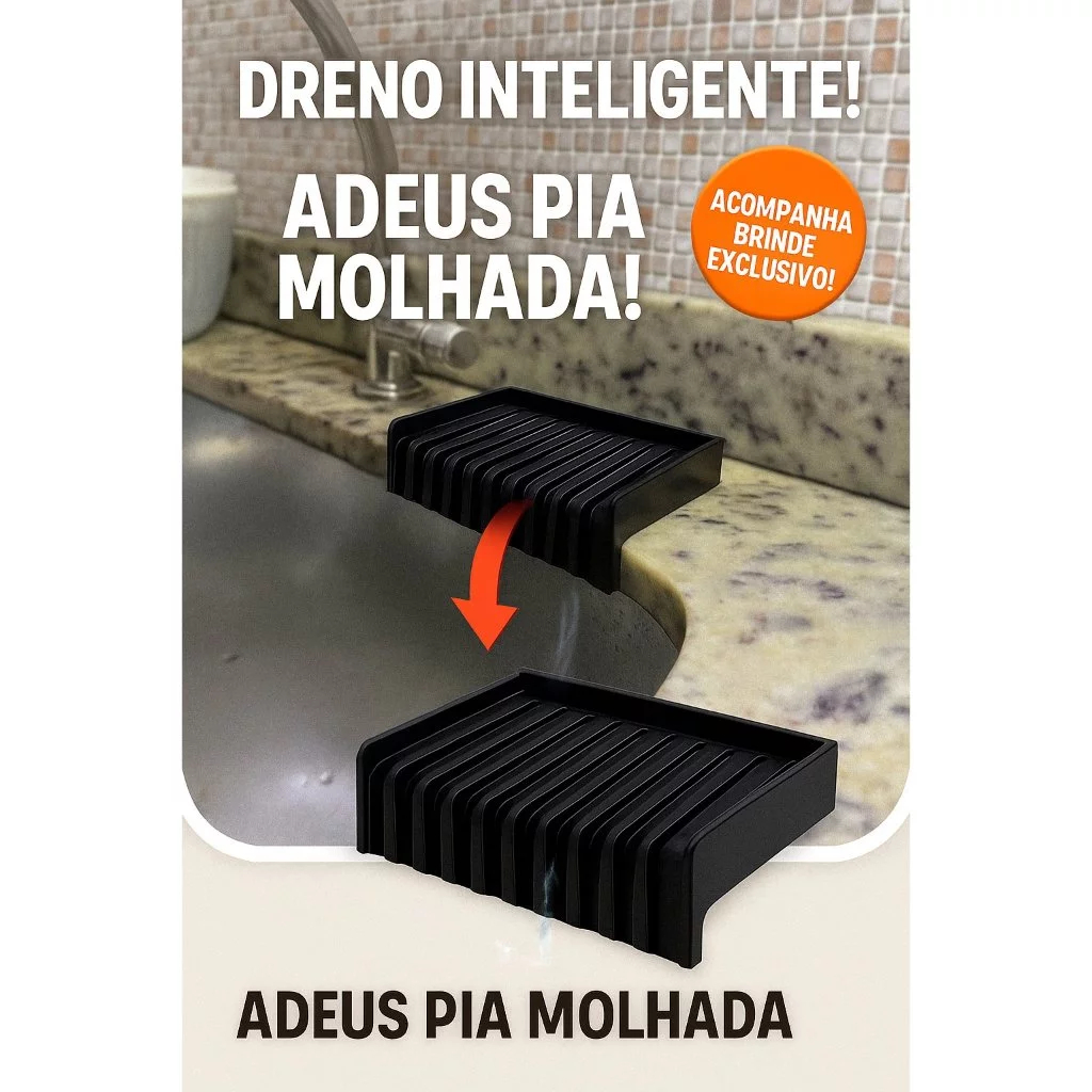 Suporte de Pia para Esponja com Dreno – Organização de Cozinha + Brinde Celular Design Inteligente em Oferta na Shopee