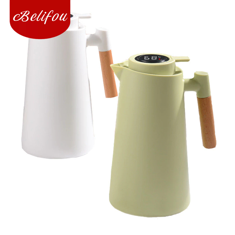 Belifou Garrafa Térmica 1 Litro Com Termômetro Led Para Chás / Café Nórdica Design Moderno...