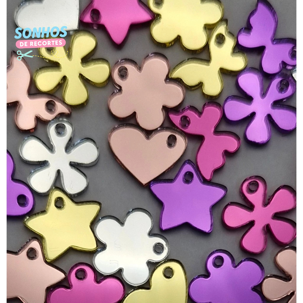 Tag / Pingente Acrílico Espelhado 1,5 cm. em Oferta na Shopee