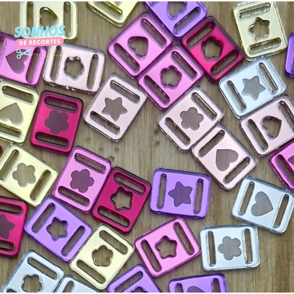 Mini Tag/ Mini Passante/ Mini Finalizador 1,3x1cm acrílico espelhado.
