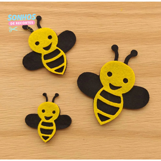 Aplique abelha em feltro 20 unidades em Oferta na Shopee