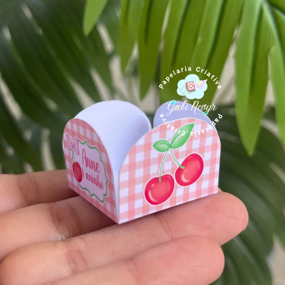 Forminha Doces Brigadeiro/ Beijinho Personalizada Cerejinha Rosa | Lembrancinha para Festa de Aniversário