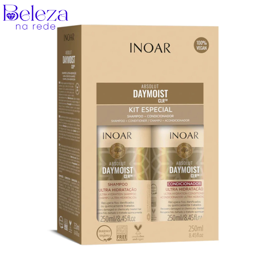 Inoar Kit Duo Shampoo + Condicionador de Reconstrução Absolut Daymoist  - 250ml