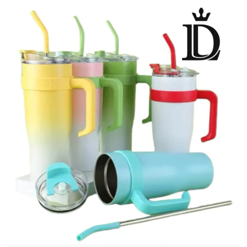 Copo Térmico 1200ml com Alça, Tampa e Canudo – Garrafa Inox Durável Sem Adesivos