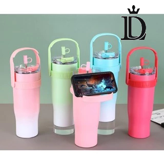 Térmica Garrafa  inox com suporte para celular  e canudo 1200ml de Academia super Térmica