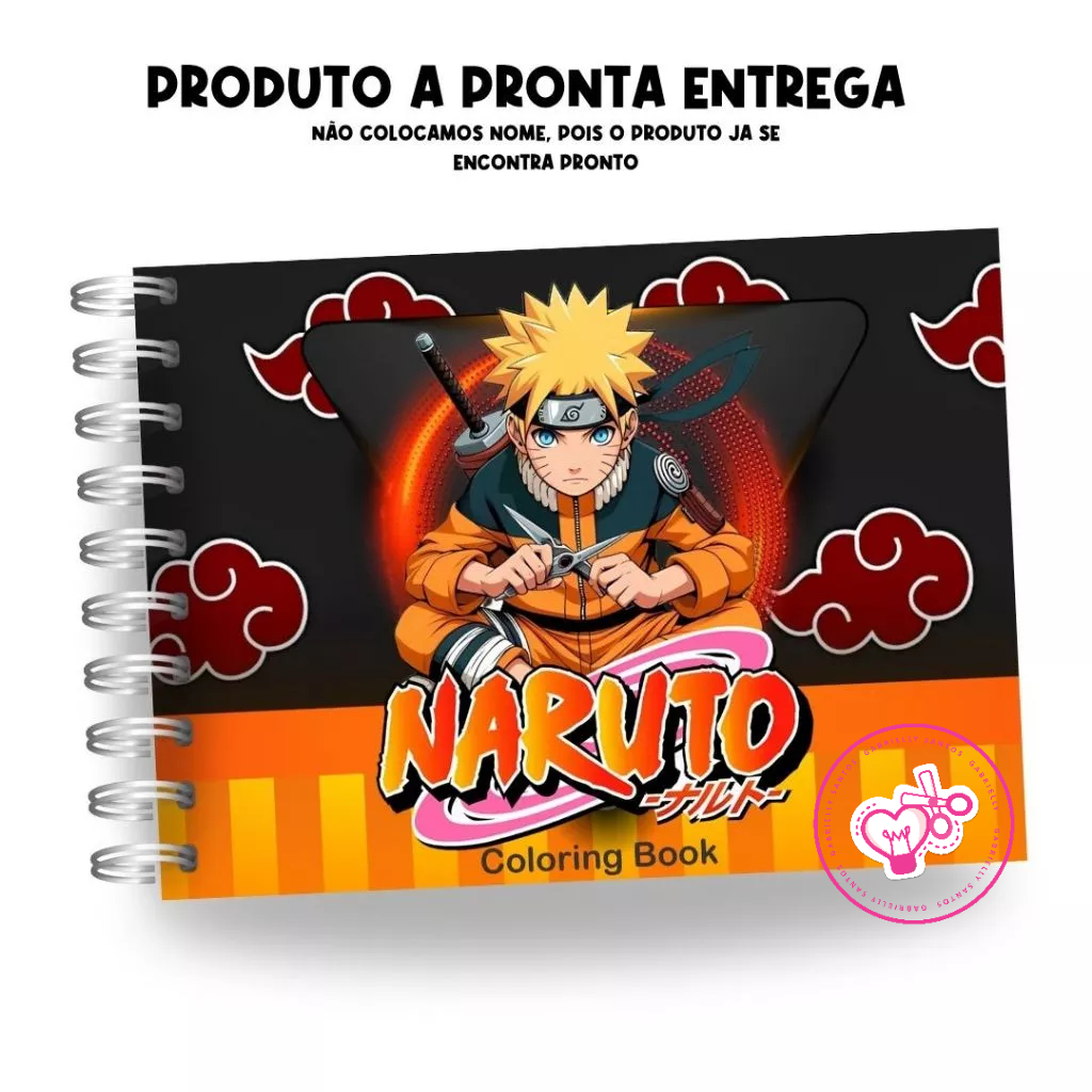 Livro de colorir Meninas NARUTO 50 FOLHAS 180Gramatura Caderno de Desenho Pintura Coloring Book