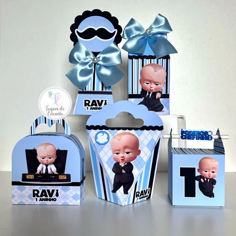 Kit Caixinhas Personalizadas O Poderoso Chefinho para Lembrancinhas para Festa Infantil